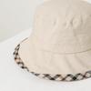 Daks Ivory Check Cotton Linen Blend Bucket Hat Dbhe2e123
