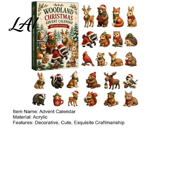 Advent Calendar for Boys 24 Days Christmas Calendar Forest Animals Countdown Surprise Unboxing Experience Cute Acrylic Collectible Toys Holiday Party