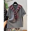 Plus-Size 150kg American-Style Brushed Thickened Letter-Print Shawl Short-Sleeve T-Shirt for Women, New Spring and Autumn Slimming Top