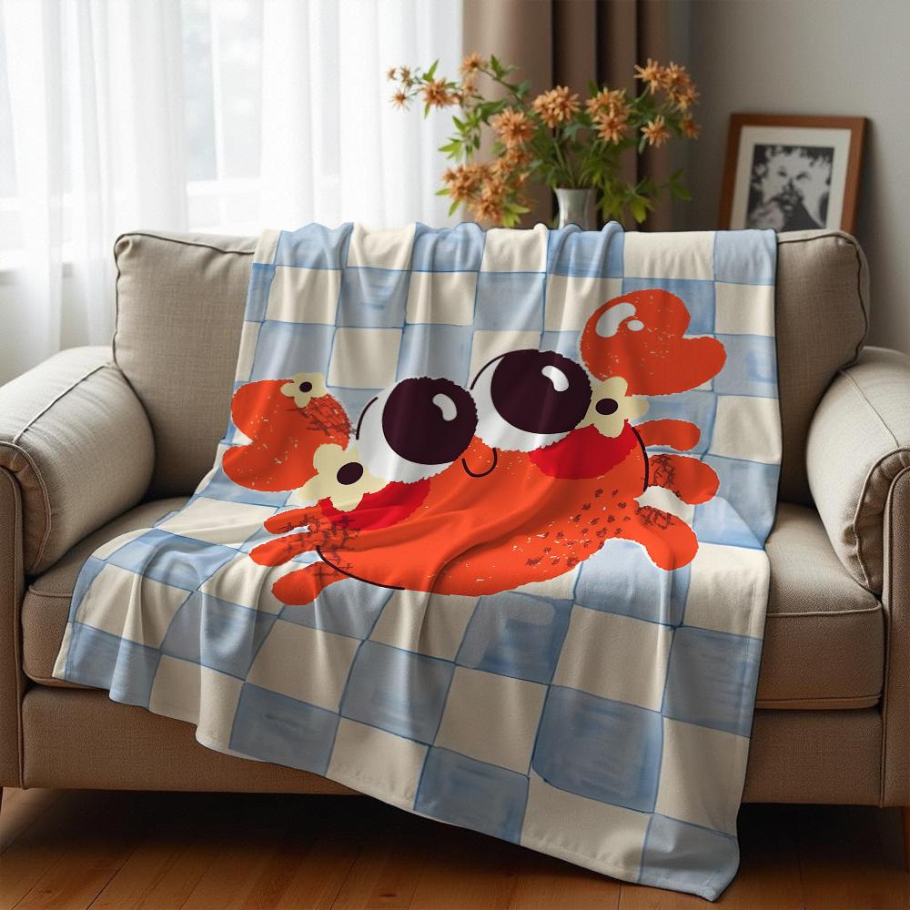 Checkerboard Lavender Simple Flower Anime Cartoon Flannel Blanket Soft Warm Throw for Bedroom Sofa Car Kids Holiday Gift