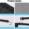 Vehicle Dog Divider Mesh Barrier, Rear Seat Cabin Screen with Headrest Mount, Pocket Detail and 69 X 59 Cm Size Reference, Black, for Car Use