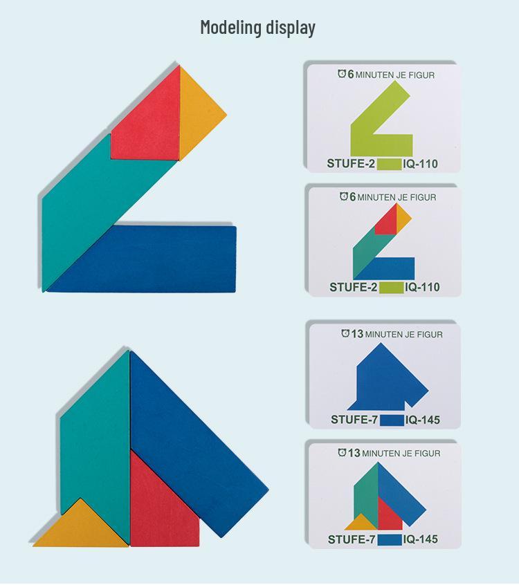 Colorful Tin Box Tangram: 4-Piece Early Education T-Puzzle Toy for Kids