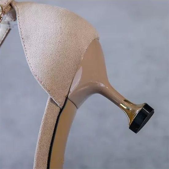 Dámské jarní a letní měkké vysoké podpatky velká velikost špičaté chladivé boty prodyšné ležérní sandály pro kancelářské dámy