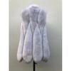 Haining fur winter new warm fur vest women's medium and long slim imitation fox fur coat