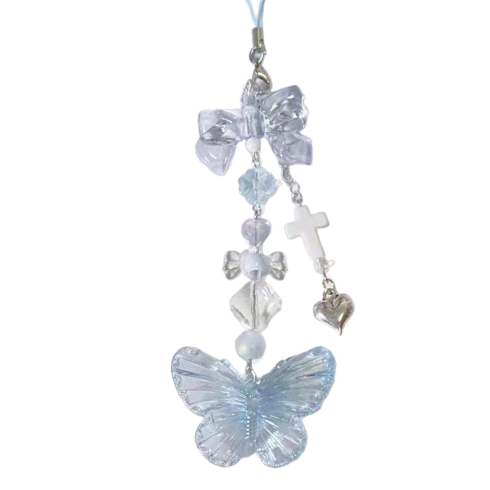 

Fashion Bowknot Butterfly Pendant Phone Straps Lanyard Pocket Keychain Strap Backpack Charm Car Key Decoration Chain 5