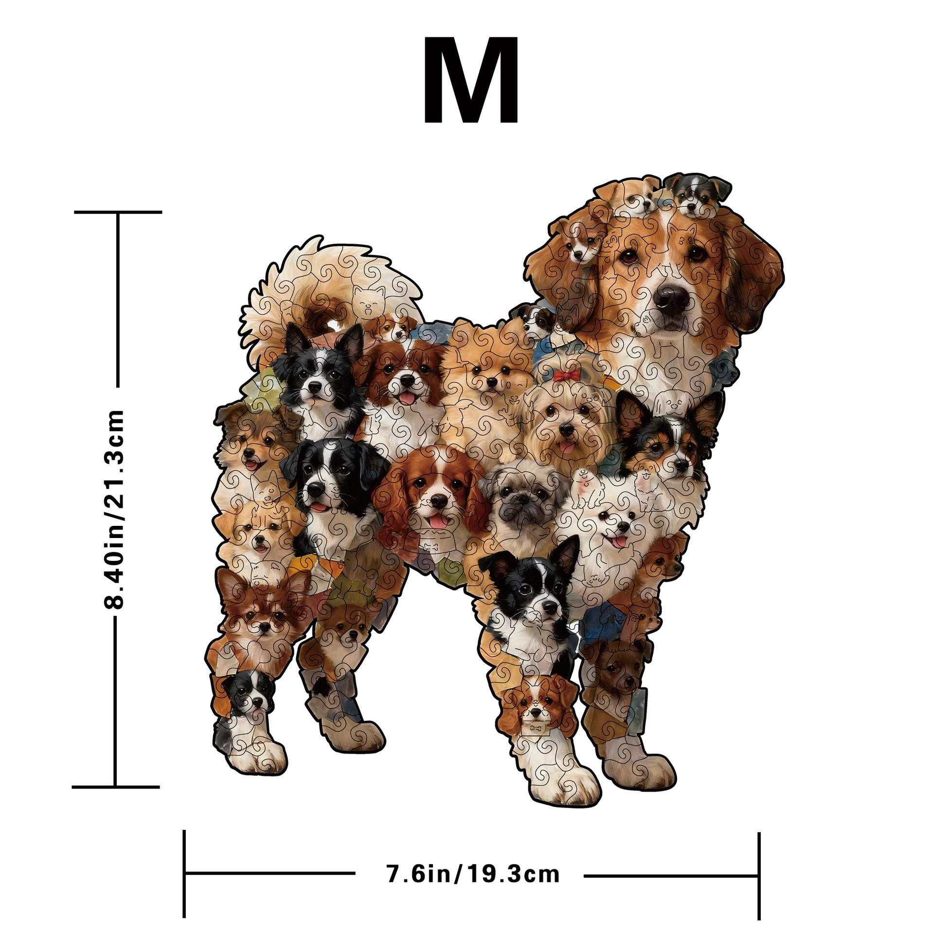 Wacocetoy Small Dog Wooden Irregular Shape Jigsaw Puzzle Game and Money Box - Educational Decompression Toy