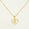 Personalized Heart Letter Necklace: Stainless Steel & Natural Shell Clavicle Chain