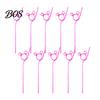 Ultra-long Curved Straws 10PCS PET Straws, Reusable Creative Shapes Fun Plastic for Kids Adults Party Games Smoothies Juice Drinks Drinking