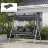 Set of 4 Outdoor Cushions for Garden Swing, 1 Seat Cushion Back Cushions and 2 Pillows