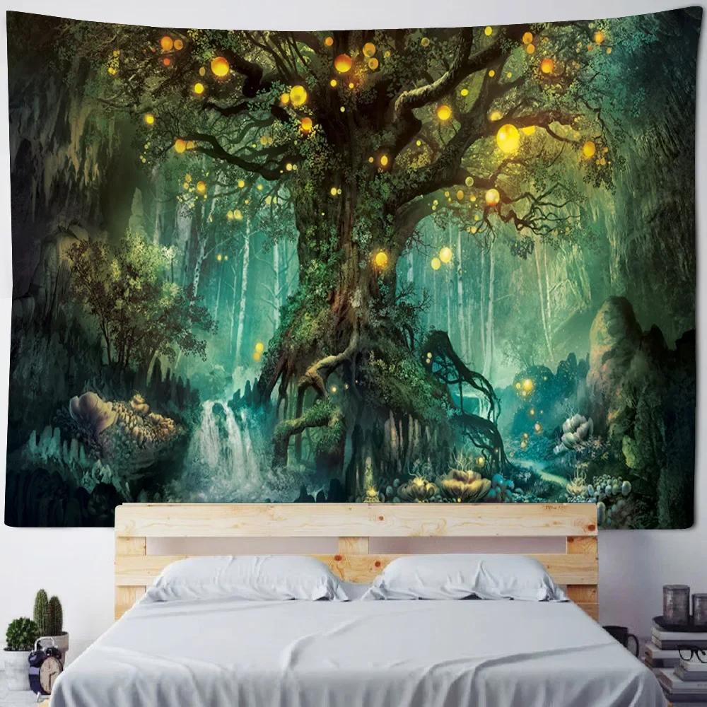 Mysterious Tree Tapestry Wall Decoration Blanket Room Background Poster Bohemian Home Art Decoration Hanging on the Wall