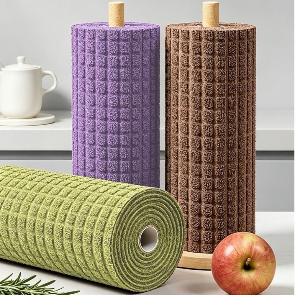 20Pcs/Roll Absorbent Dishwashing Cloths Tear Away Cloth Roll Rag New Cleaning Wipes Wet and Dry