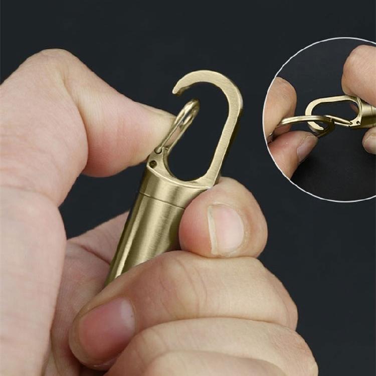 Multipurpose Keychain Pills Holder Durable Brass Pills Case Keychain Mini Capsules Storage for Camping and Hiking