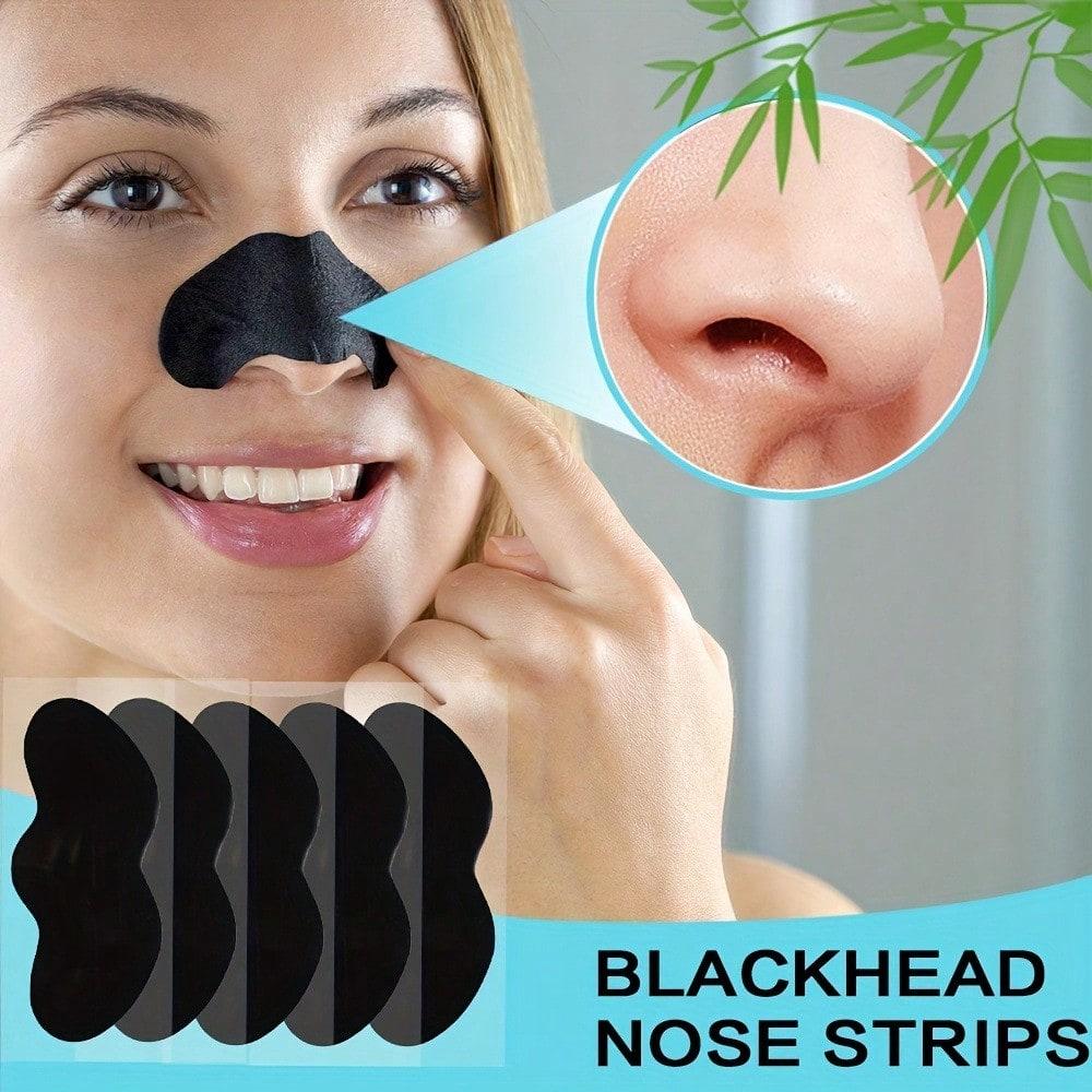 60g/1 Tube Bamboo Charcoal Face Mask + 10pcs/Box Blackhead Nose Strips Deep Cleansing Kit - Pore Cle