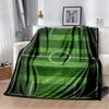 Soccer Football Field Print Flannel Blanket Soft Warm Throw Sofa Bedroom Game Room Birthday Gift Indoor Home Bedding Decor