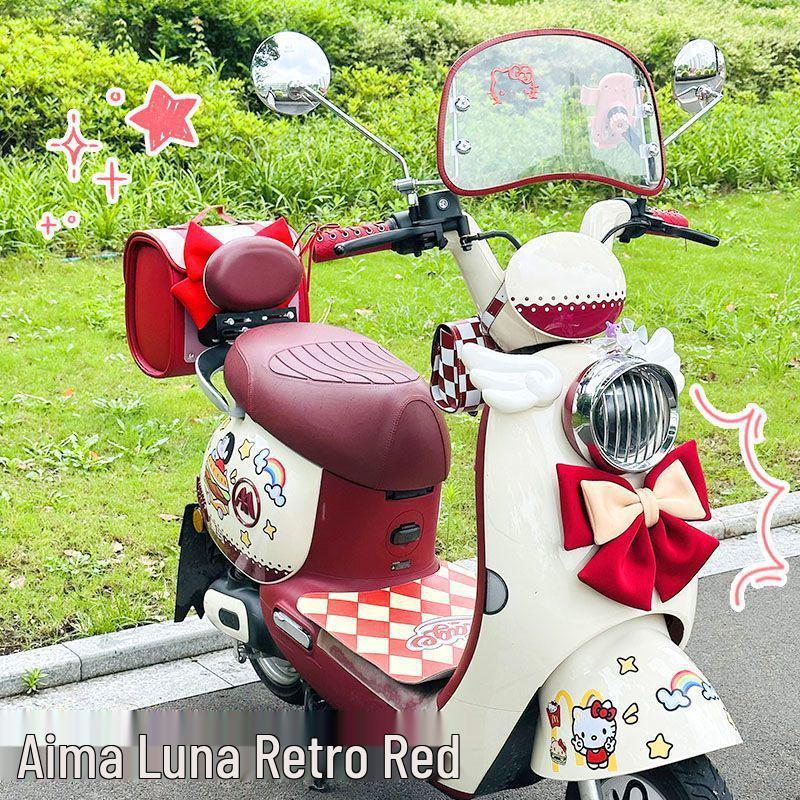 Luna Sunny Day Cute Two-Tone Electric Vehicle Bow & Sticker Accessories