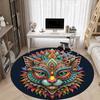 1pc Cats Mandala Office Round Area Rug, Indoor Mat Suitable For Office, Under Office Chairs Bedroom Living Room Home Decor, Room Deco