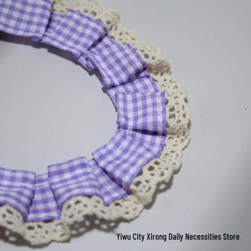 Pleated Grid Lace Trim Cuffs Hem Doll Clothes Ita Bag Frame DIY Kit
