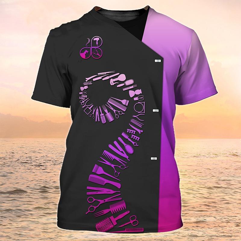 New Barber Hairdresser 3D Print T-shirts Women Uniform Streetwear Workwear T Shirt Harajuku Oversized Tops Tees Unisex Clothing