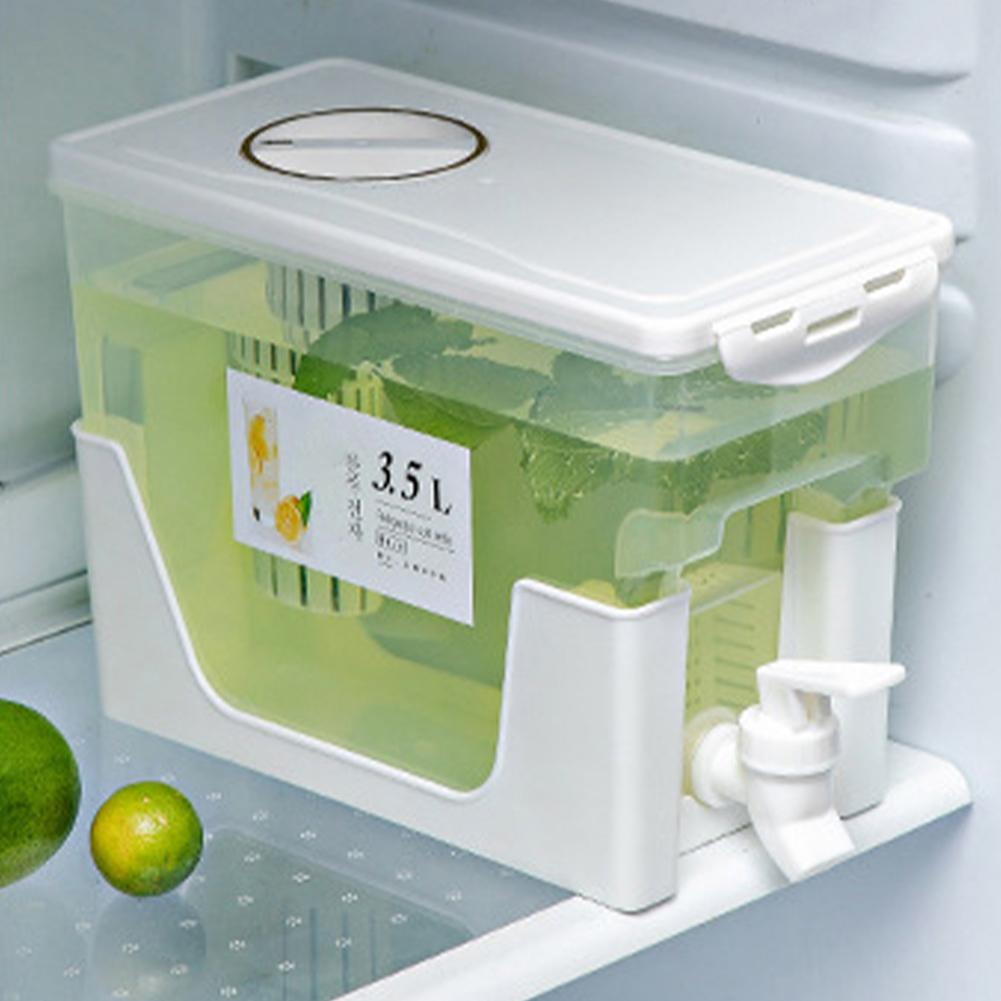 3,5L Kaltwasserkanne Große Kapazität Kanne Auslaufsicher Kühlschrank Getränkebehälter mit Hahn für Saft Getränk Limonade