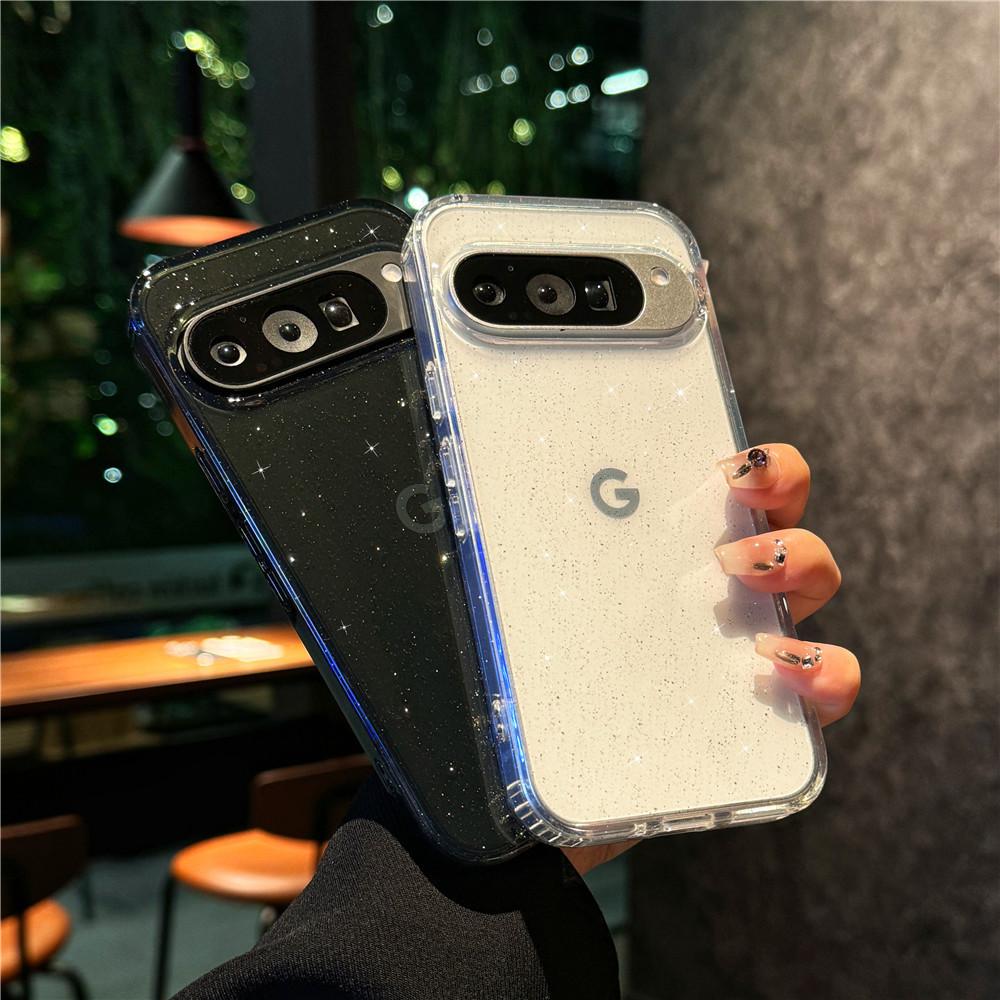 Applicable To Google Google Mobile Phone Case 9Pro/10proXL Terminator Pixel9A Glitter Magnetic Transparent Case