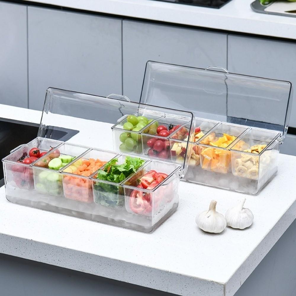 Removable Chilled Condiment Server Tray Organizer Food Container Fruit Serving Tray Outdoor