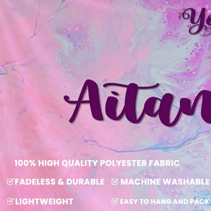 Aitana Custom Name Wall Tapestry Aesthetic Wall Hanging Printed Fabric Blanket Decorative Tapestries for Bedroom Living Room Home Decor