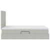 Storage Bed with Mattress Light Grey 120 x 200 cm Velvet
