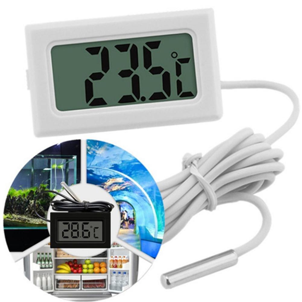 1pc Mini Digital LCD Thermometer With Probe Indoor Convenient Temperature Sensor For Aquarium Fish Tank Home Fridge Thermometer