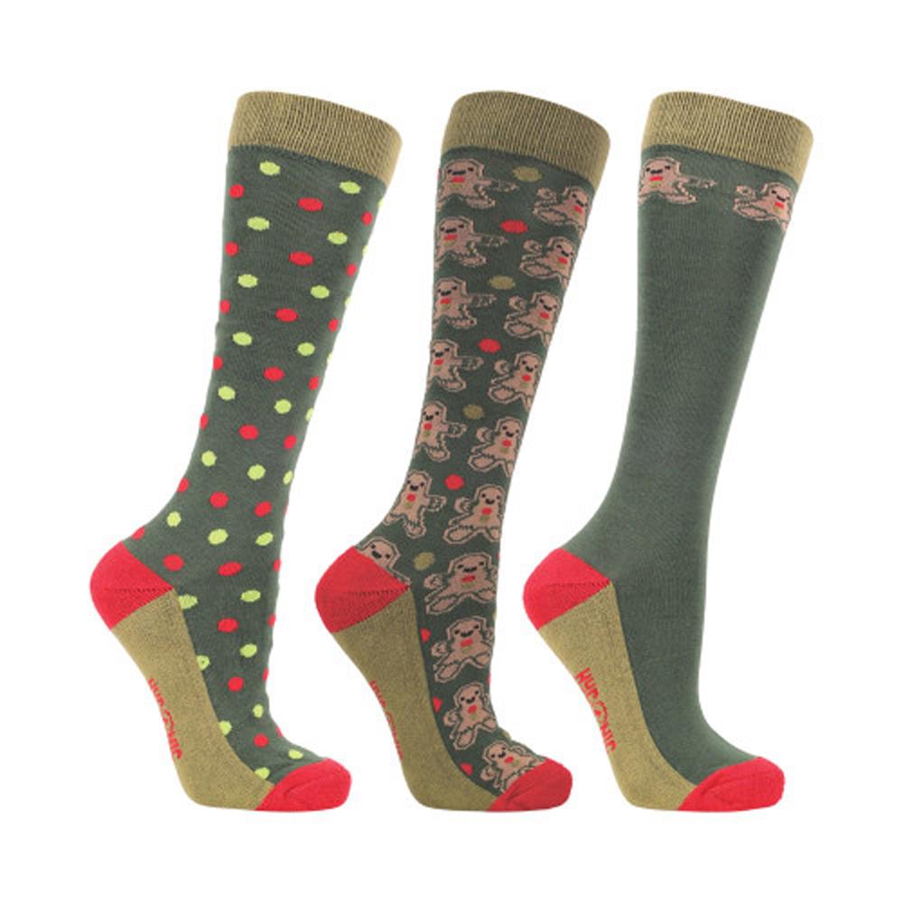 Hy Unisex Adult Gingerbread Christmas Boot Socks (Pack of 3)