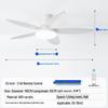 Five-Blade Ceiling Fan with Light, Silent & Variable Frequency for Living Room, Bedroom & Dining Room