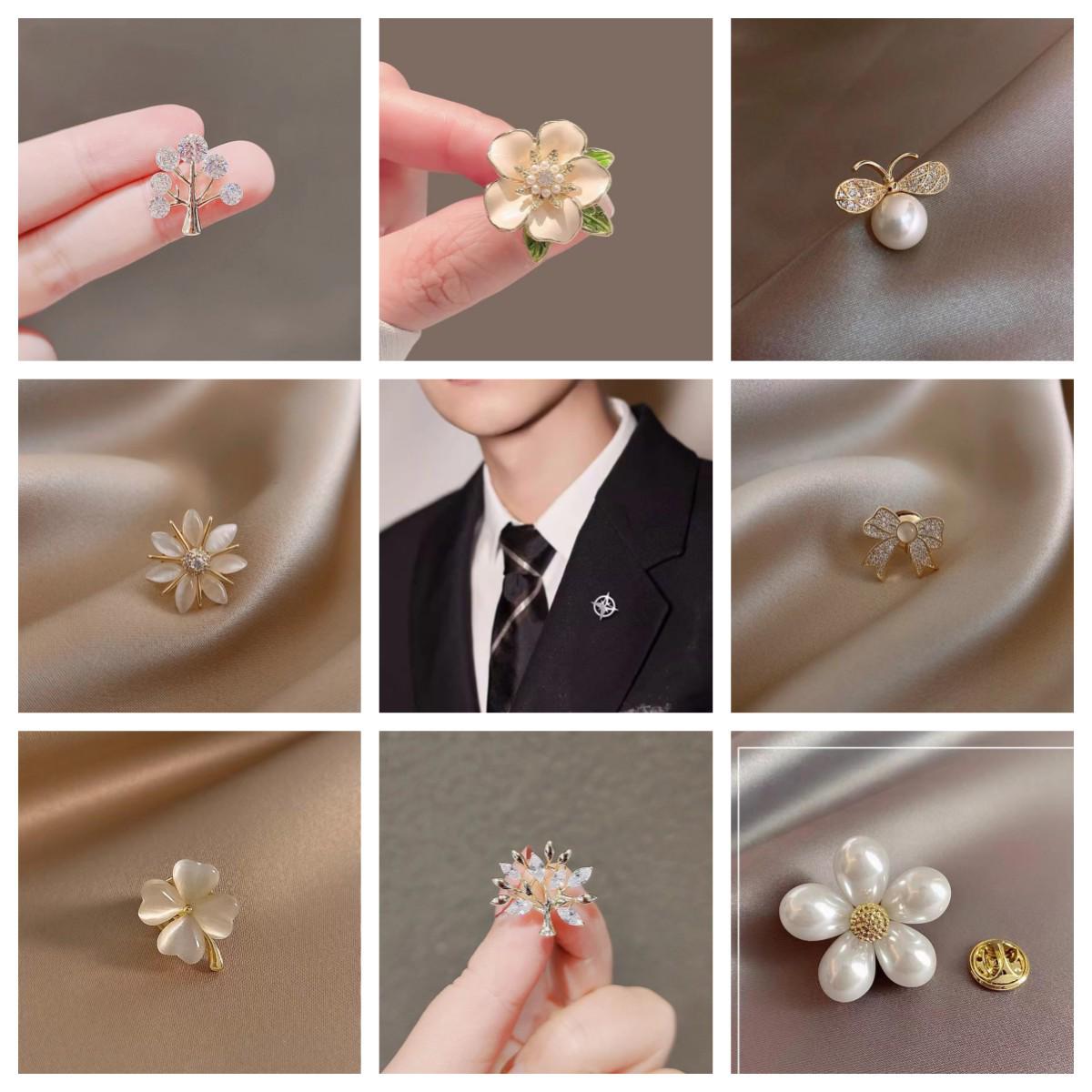 

Spring/Summer Elegant Alloy Brooch Collection: Chic Anti-Exposure Pins