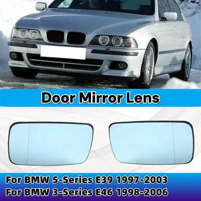 For BMW 5 E39 1997-2003 3 E46 1998-2006 Rearview Mirror Car Heated Side Mirror Glass Heated Door Mirror Lens Rearview Accessory