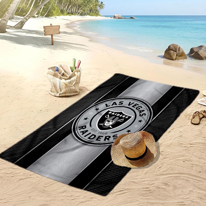 Asciugamano da Spiaggia Stampa Las Vegas Raiders Morbido Portatile Asciugatura Rapida?Asciugamano Asciutto Per Piscina Vacanza Estiva Sport all'Aperto
