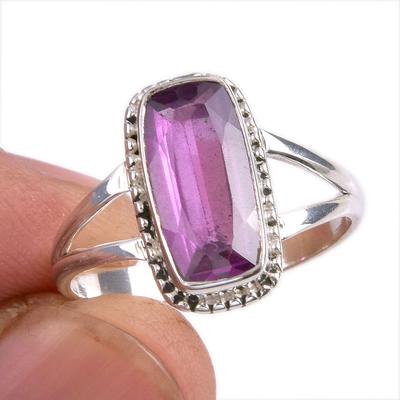 Pierre Précieuse Alexandrite Naturelle Argent Sterling Massif 925 Bijou Bague S.10 k5Q31