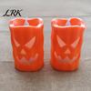 Outdoor Halloween Decoration Light Flameless Candle with LED Light, Ghost Face Pumpkin Skull Design Melted Wax Effect Safe Battery Operated Indoor for