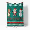 TU Festive Throw Blanket Christmas Decor Holiday Gift Cozy Flannel Fleece Santa Claus Pattern Reindeer Design Winter Warmth Home