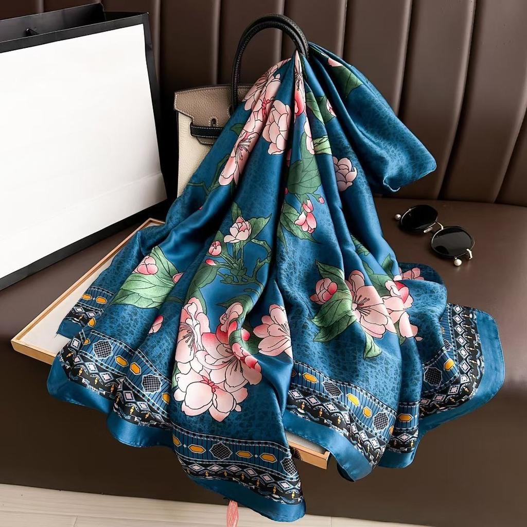 Hangzhou Silk Silk Scarf Autumn and Winter Shawl Two-purpose Thin Style Versatile Fashion New High-end High-end Exterior Matching