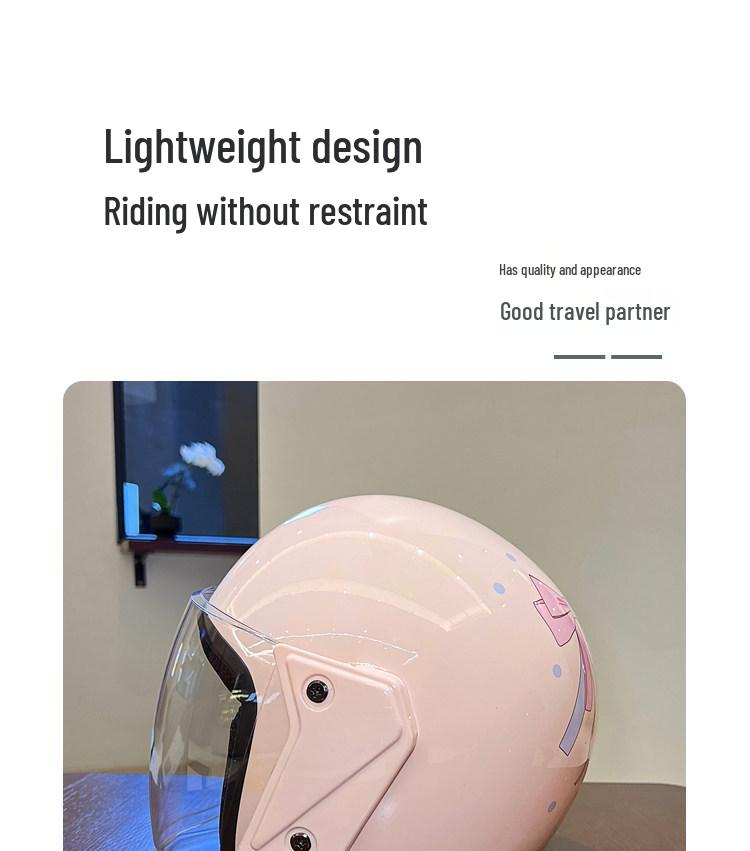 2026 Certified Women's Electric Vehicle Helmet with Cute Bow – Four Seasons Windproof, Sun-Protective Motorcycle Safety Helmet