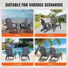 Adirondack Chair Plastic Set of 2 All-Weather Folding Fire Pit Gray