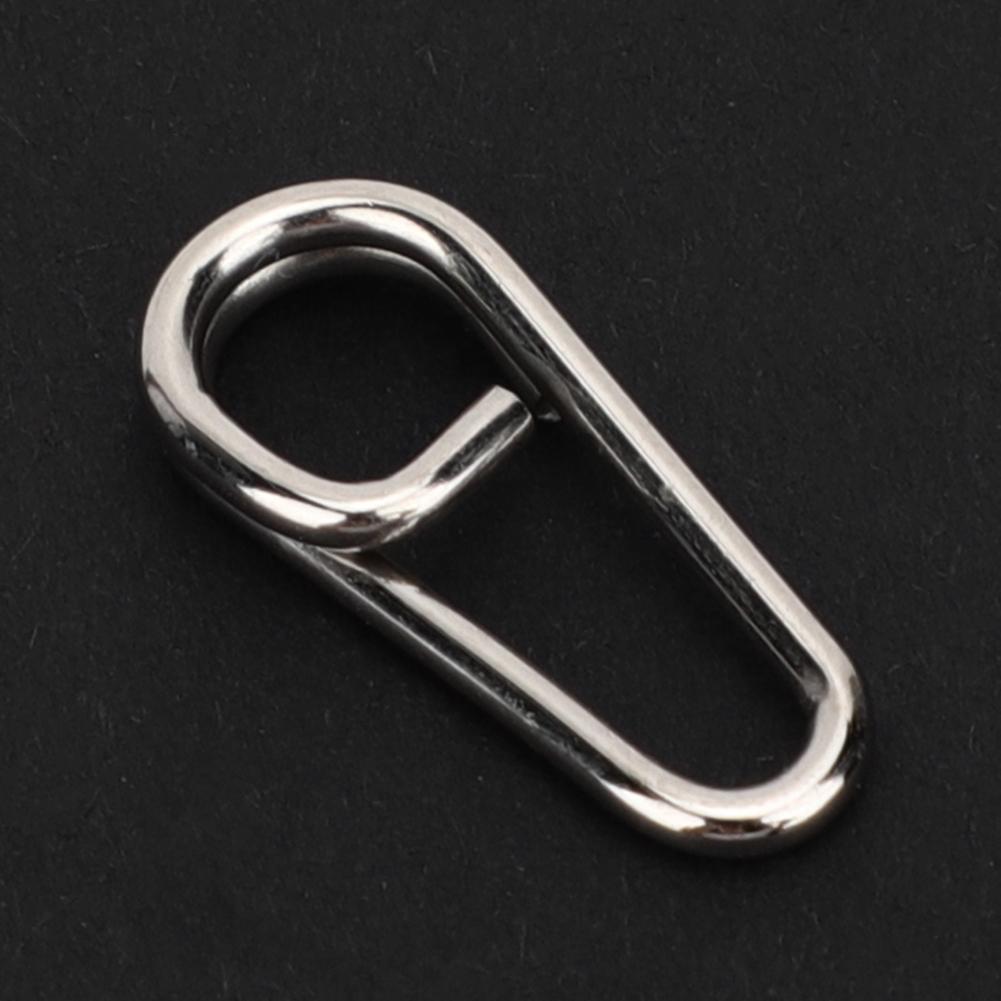 50PCS Powerful Oval Stainless Steel Fishing Clips Snaps Connector Interlock Accessories