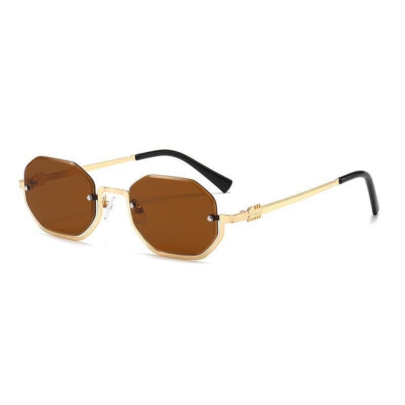 Geometric Polygon Shape Sunglasses With Uv400 Protection For Fashionable Outdoor Wear