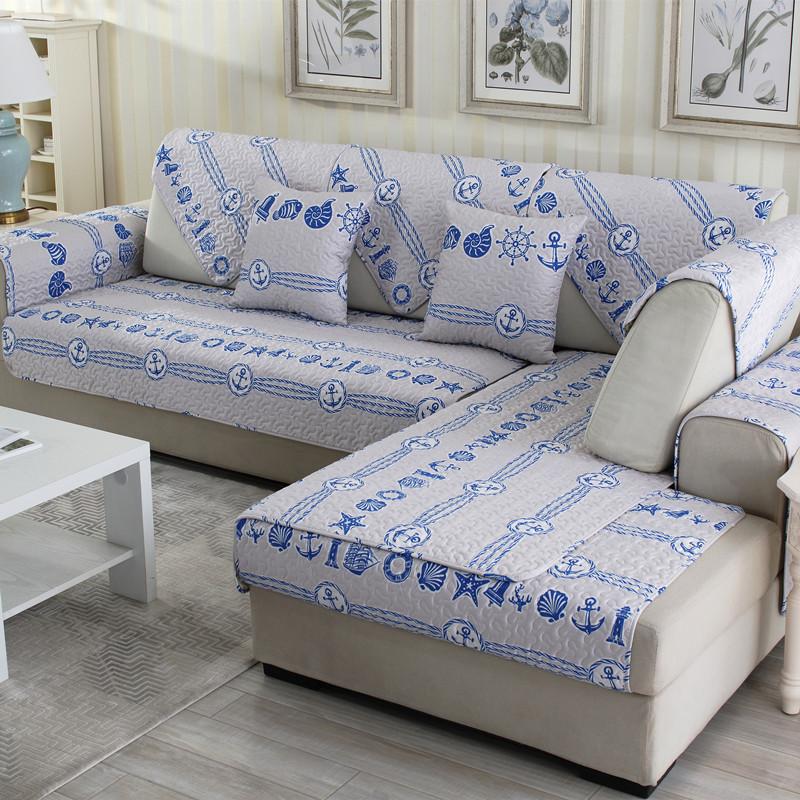 Gesteppte Sofakissen aus Baumwolle, schlicht und modern, bedruckt, verdickend, rutschfest, Sofakissenbezüge