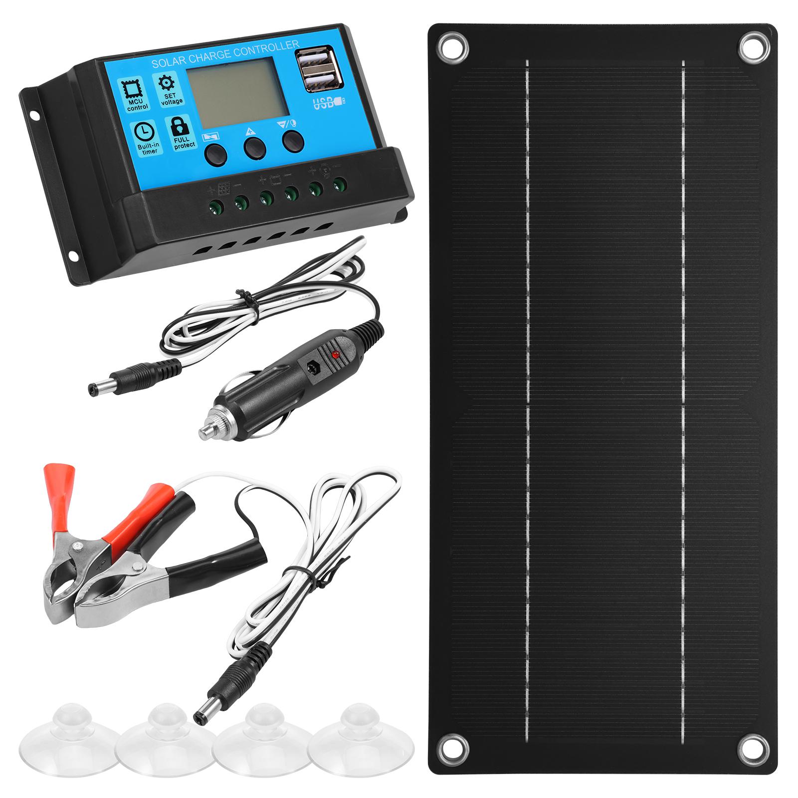 

Комплект сонячної панелі 600 Вт Монокристалічний кремнієвий сонячний зарядний пристрій з контролером 100 А та затискачем для акумулятора для RV на відкритому повітрі синій