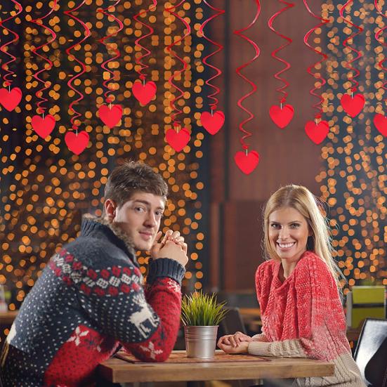 6 Teile/satz Gut aussehende Herz Szene Layout Ornamente Reflektierende Dekorative Wiederverwendbare Valentinstag Ornamente für Party