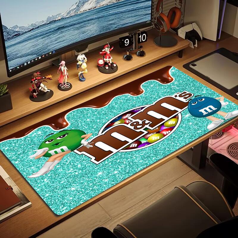 M&m Color Mouse Pad Large Gaming Table Cushion Non-slip Laptop Tablet Big Mousepad XXL Mat Mini PC Playmat With Lock edge