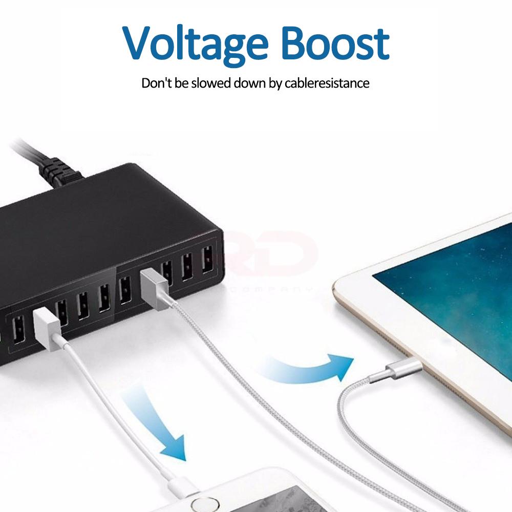 60W USB Charger Station 10 Port Desktop USB Fast Charger for Smart USB Charger for Multiple Devices Smart Phone Tablet Laptop