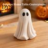 Outdoor Halloween Yard Decor Cute White Ghost Resin Statue, Big Eyes Figurine, Tabletop Decor, Gift for Friends Spooky Indoor Fall Harvest Ornament