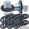 100-10pcs Car Oil Pan Drain Screw Gasket Rubber M12/M14 Oil Drain Plug Gasket Auto Accessories for Buick Chevrolet Ford Mazda