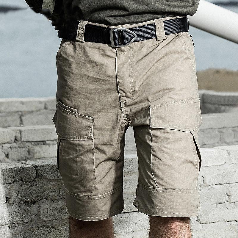 Summer Waterproof Military Tactical Shorts Men Casual Outdoor Camouflage Army Cargo Shorts Rip Stop Cotton Camo Camping Hiking Shorts M
