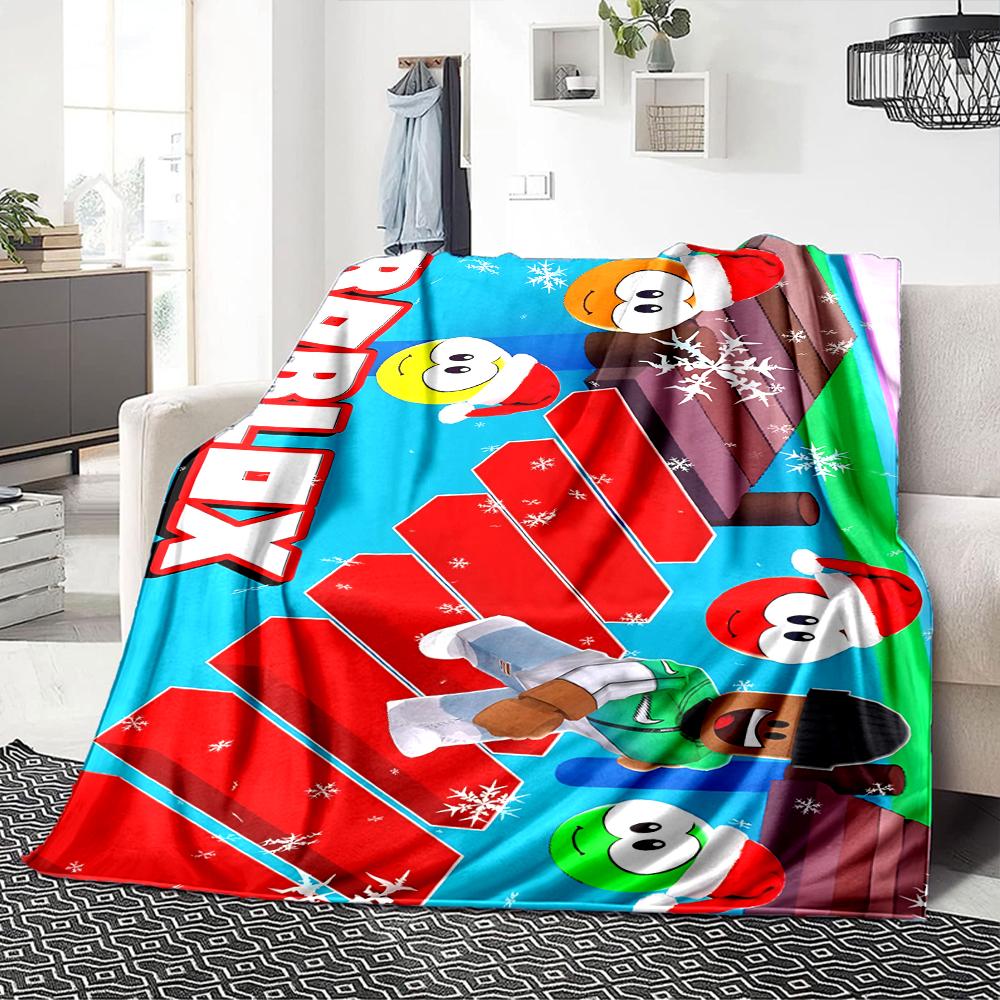 1Pc Roblox Winter Wonderland Blanket Soft Throw Blanket For Home Bedroom Bed Sofa Travel Office Solid Christmas Blanket